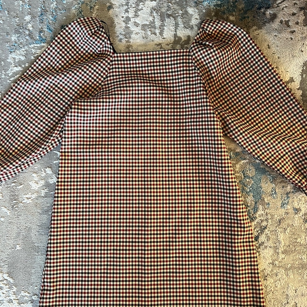 Zara Red and Black Checkered Skirt